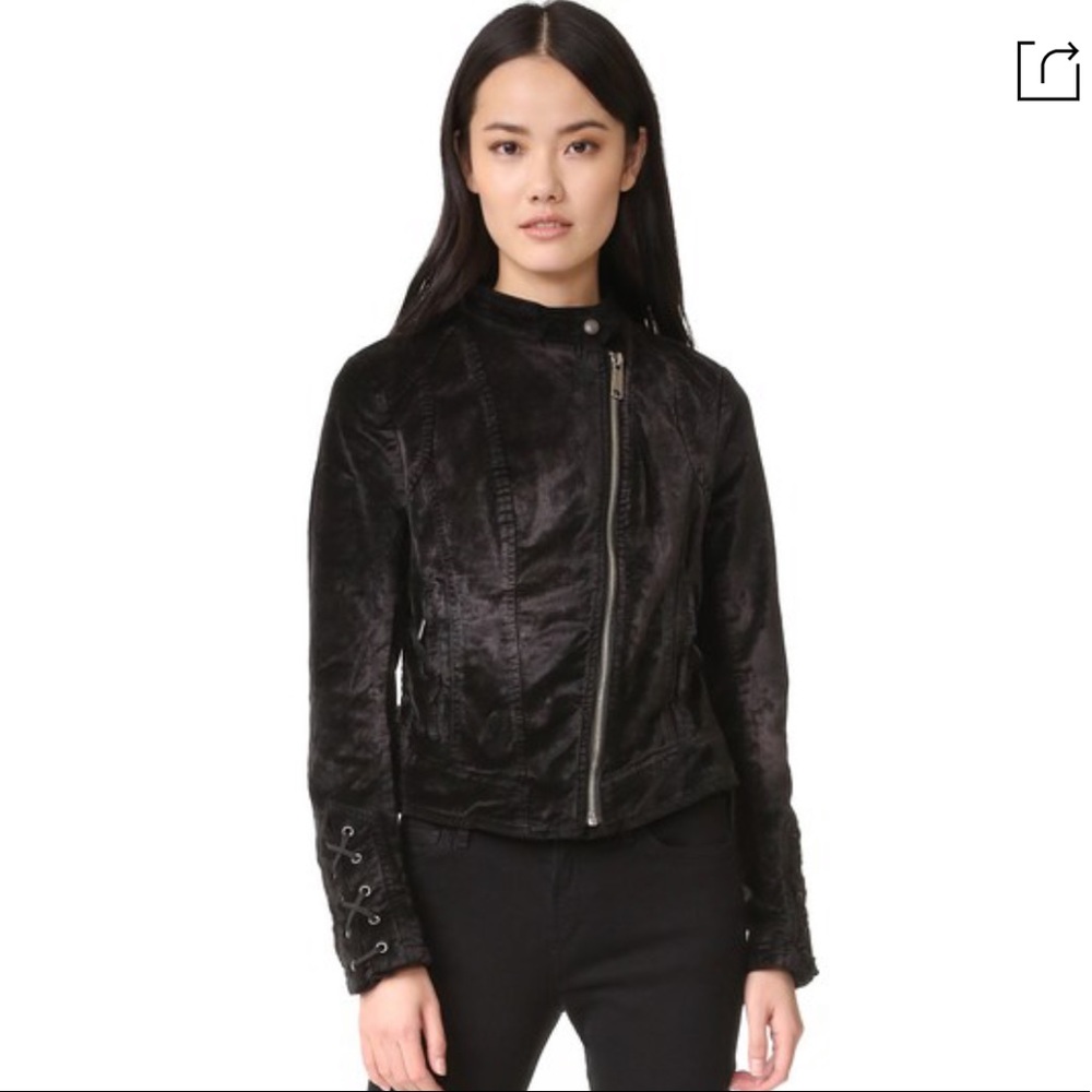 Free People Lacey Velvet Jacket In Black